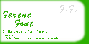 ferenc font business card